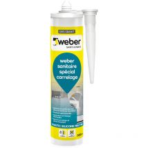Weber Saint Gobain - Weber Mastic, Silicone, Gris Granit, Salle de Bain, Cuisine, Carrelage, Béton, Bois, Anti-Moisissures, Joint sanitaire étanche,