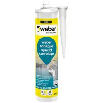 Weber Saint Gobain - Weber Mastic, Silicone, Noir, Salle de Bain, Cuisine, Carrelage, Béton, Bois, Anti-Moisissures, Joint sanitaire étanche, Forte