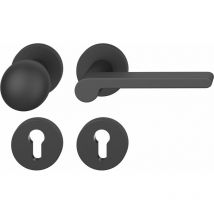 FSB - Wechselgarnitur 12 1021 asl auf Rosette pz, Knopf drehbar, rechts, schwarz