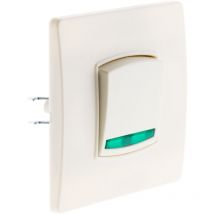 Zenitech - Wechselschalter mit Kontrollleuchte und Schnellanschluss + Schrauben und Krallen - Weiß - Diwone