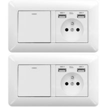 2er Set Wechselschalter Mit Steckdose Usb C – Wandsteckdose Set