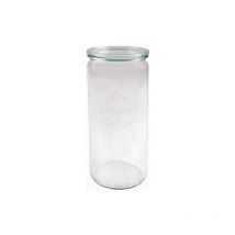 Weck - 6 Conservas 1,0 litros Cilindro Cristal RR80 con tapa de cristal y selección accesorios en el original cartón