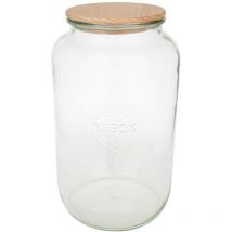 WECK Rundrandglas 3L mit Holzdeckel – 100mm Öffnung – 0,993kg – 3 Stück pro Packung