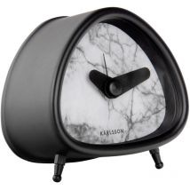 Karlsson Wanduhr mit Marmorzifferblatt – Elegantes Design – Metallgehäuse – 5,5 x 8,5 x 8,5 cm – AA-Batterie