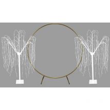 Monster Shop - Wedding Moongate Gold Arch 2m/200cm & 2 x Weeping Willow Light Up