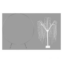 Monster Shop - Wedding Moongate Silver Arch 2m/ 200cm & 1 x Weeping Willow Light