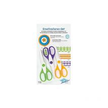 0771933 KREATIV kit de ciseaux de coupe ondulée, crochets en métal de coupe, ébarbé large trous poignée, contenu: 3 PIÈCES - Wedo