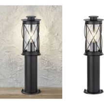 Wegeleuchte delian in Laternenoptik, Stahl Schwarz mit Klarglas, 45cm