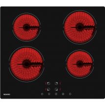 Domino Vetroceramica Piano Cottura Elettrico Incasso,6000W 59cm, Controllo Tocco, Sicurezza Bambini, Timer - 4 fuochi Nero - Wehimo