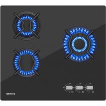 Wehimo - Glas Gaskochfeld, IsEasy Gaskochfeld 3 Flammig mit Automatischer Thermoelementschutz, Einbau Gaskochfeld, 3 Zonen Gaskocher,