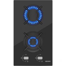 Wehimo - Piastra di cottura a gas a 2 fuochi, autosufficiente, piano cottura a incasso, per gas naturale/propano, sicurezza tramite termocoppia (2