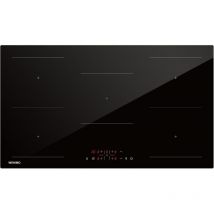 Wehimo - Placa de inducción 8600w 90cm 5 zonas,9 Niveles de Potencia y Booster,Temporizador, Protección térmica, Bloqueo para niños, Control