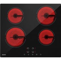 Wehimo - Placa Vitrocerámica 4 zonas 6000W,59CM,Bloqueo Infantil,9 niveles de Potencia,Control Táctil,Indicador de Calor,Temporizador,Negra