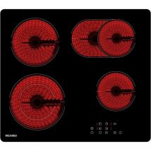 Wehimo - Placa Vitrocerámica 4 zonas 7200W,59CM,Bloqueo Infantil,9 niveles de Potencia,Control Táctil,Indicador de Calor,Temporizador,Negra