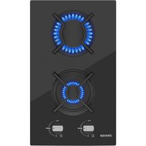 Wehimo - Plaque Gaz 2 Feux, Plaque de Cuisson à Gaz, Plaque à Gaz Avec 2 Foyers à Gaz, Cuisinière Encastrable, Gaz Naturel/Propane (2 Brûleurs)