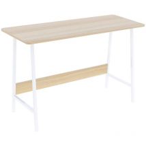 Scrivania in metallo bianco e legno 120x72 cm