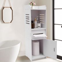 Gojoy - Weiß Badezimmerschrank Freistehendes Bodenregal Schrank ,Toilettenschrank, 242480cm