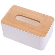 Weiß) Taschentuchbox aus Holz, 21 x 13 x 9 cm, Kunststoff, rechteckig, für Esszimmer, Büro, Auto, Badezimmer