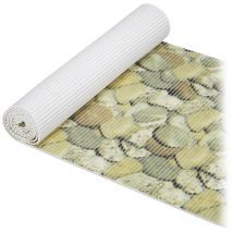 Weichschaummatte, zuschneidbar, Bad, Sauna, Pool, Antirutschmatte, Design Steine, b x t ca. 65 x 300 cm, braun - Relaxdays