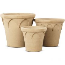 Yose Life Weiße Blumentopf Übertopf 100% Natürlichem Töpferton Mit Abflussloch 3er Set