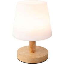 Lumineo - Weiße LED-Lampe de 22 cm, innen außen, de Holzausführung, 35 lm, white warm, Metall, usb, IP44
