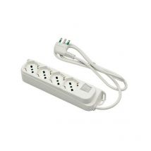Steckdosenleiste mit Schalter und 6 Ausgängen, 2P+E 16A-Stecker, weiße Farbe. - Fanton