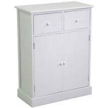 Webmarketpoint - Weißer Schrank Eleonora mit 2 Türen + 2 Schubladen 60x30x80cm