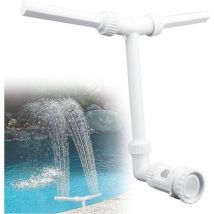 Cyslmuk - Weißer Wasserfall-Schwimmbadspray, Schwimmbadbrunnen, Schwimmbadsprüher, Belüfter, verstellbarer hydrodynamischer Schwimmbad-Wasserfall für