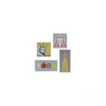 Webmarketpoint - Set mit weißem New-York-Druck, 4-teilig, cm30x60x2,5 + cm30x30x2,5