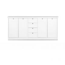 Weißes Sideboard mit 4 Türen und 4 Schubladen, 200x40xh.90 cm