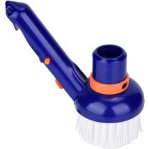 Tonchean - Weighted Pool Vacuum Head with Bottom Nylon Brushes for Swimming Pools, Curved Blue and White Pool Vacuum Head Brush Pool Tools