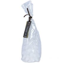 Weihnachtliche Glitzerkerze aus Wachs, Schneeoptik, h 12,5 x ø 7 cm