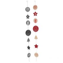 Spetebo - Weihnachts Filzgirlande im 2er Set - 145 cm - Deko Stoff Girlande in rot und anthrazit – Weihnachten Fensterdeko Wanddeko Mobile zum Hängen