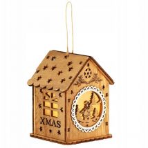 Weihnachtsbaumanhänger Haus Für Den Weihnachtsbaum Leuchtende Holzkugel Led