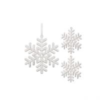 Springos - Weihnachtsbaumanhänger Schneeflocken Durchmesser 9 cm 3 Stück