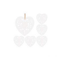Weihnachtsbaumschmuck Ornament Herz 7 cm 6 Stück
