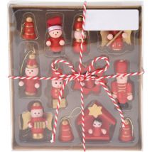 Weihnachtsbaumspielzeuge aus Holz, 12er-Set