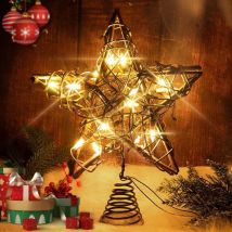 Weihnachtsbaumspitze, Stern-Weihnachtsbaumspitze, Weihnachtsstern-Baumspitze-Dekoration, beleuchtete Baumspitze-Dekoration, Weihnachtsbaumspitze-Stern