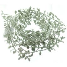 Weihnachtsdeko Miniblattgirlande Champagnerfarbig mit Glitter 180 cm - Kunststoff