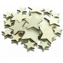 Gasper - Weihnachtsdeko Streusterne Natur in 3 Größen 20 Stück- Holz