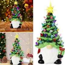 Weihnachtsdekoration – 30 Cm Hoher, Beleuchteter Keramik-weihnachtsbaum Mit 46 Mehrfarbigen Lichtern – Kleines Mini-weihnachtsgeschenk Für 