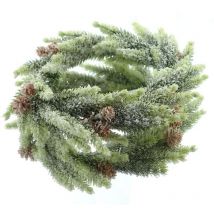 Gasper - Weihnachtskranz Fichte mit Zapfen & Schnee 25 cm - Kunstblumen