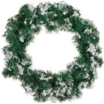 Weihnachtskranz Schneeflocken Weiß Grün (45 X 15 X 45 Cm)