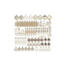 Springos - Weihnachtskugeln 70 Stück aus Kunststoff Ornamente goldfarben