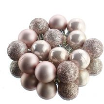 Amicasa - Weihnachtskugeln Blush Pink puderrosa bruchfest ø 3 cm aus Kunststoff - 14er Set