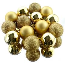 Amicasa - Weihnachtskugeln Goldfarben bruchfest ø 3 cm aus Kunststoff - 14er Set