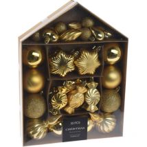 Weihnachtskugeln Set mit 32 dekorativen Kugeln – bruchsicher – verschiedene Formen und Farben – 6 x 24 x 32 cm