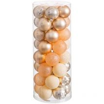 Weihnachtskugeln - Lolahome - Set Von 40 - Goldener Kunststoff - Ø 6 Cm - 5 Verschiedene Ausführungen
