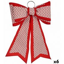 Weihnachtsschmuck Schleife 40 x 60 cm white rot pvc (6 Stück)