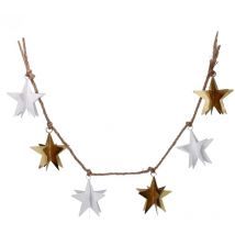 Webmarketpoint - Weihnachtsstern Metall Weiß und Gold 135x13x13 cm